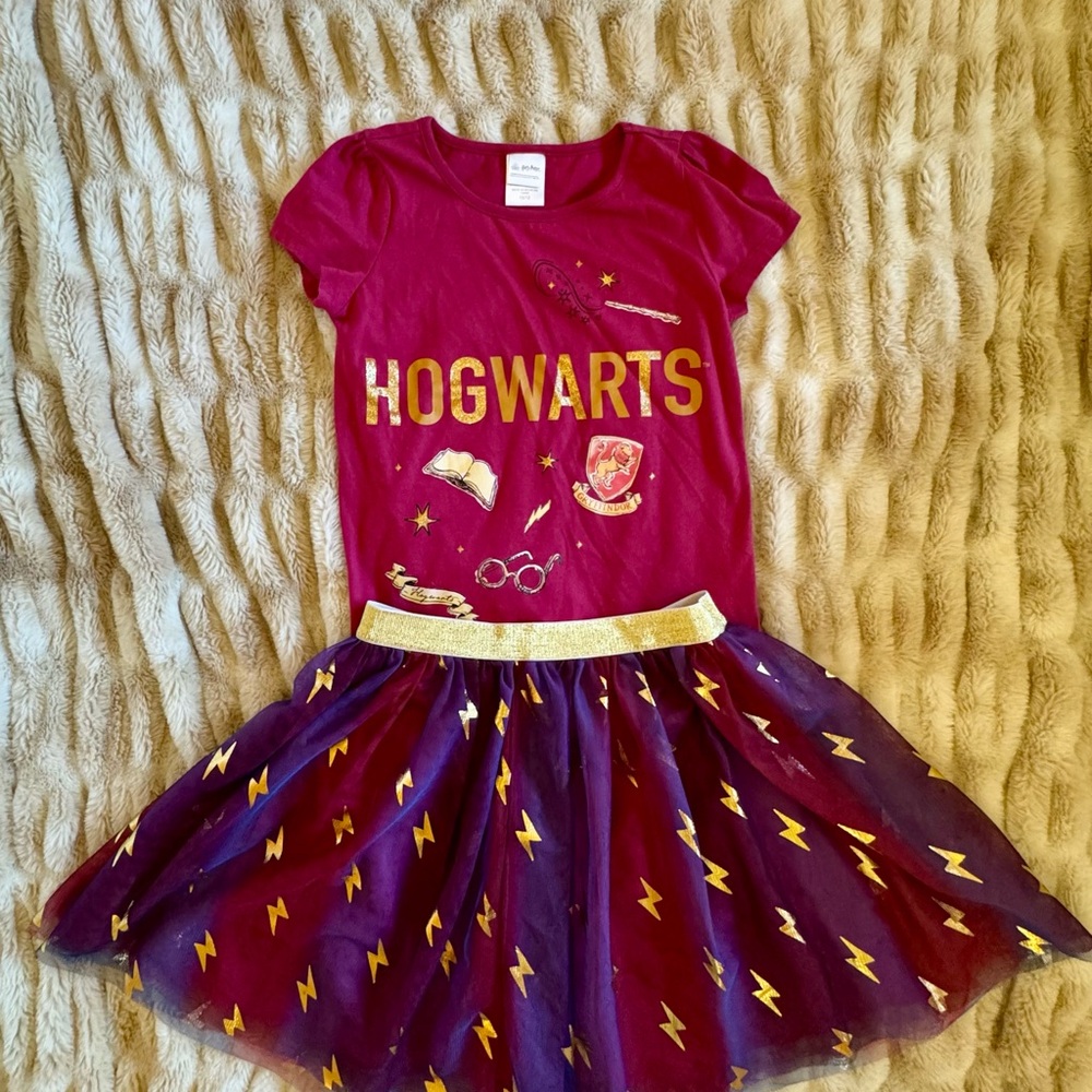 Hogwarts Girls' Burgundy and Gold Costume Dress
